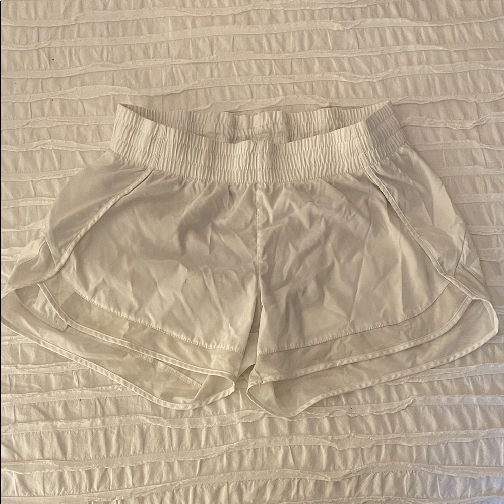 Athleta White Mesh Racer Run Shorts | Size: Small